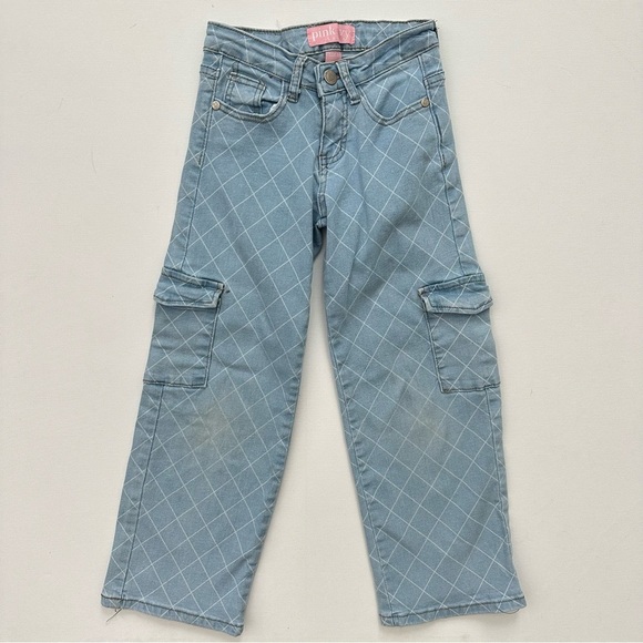 Girls Wide Leg Cargo Jeans Size 7 - Picture 2 of 15